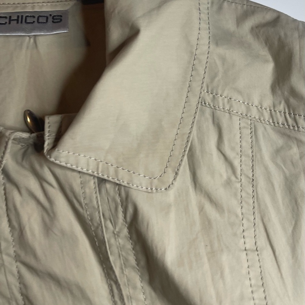 Chico's Light Beige Belted Trench Coat - Picture 16 of 16